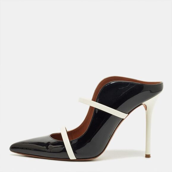 Malone Souliers Shoes - Malone Souliers Black/white Patent Leather Maureen Mules Size 40